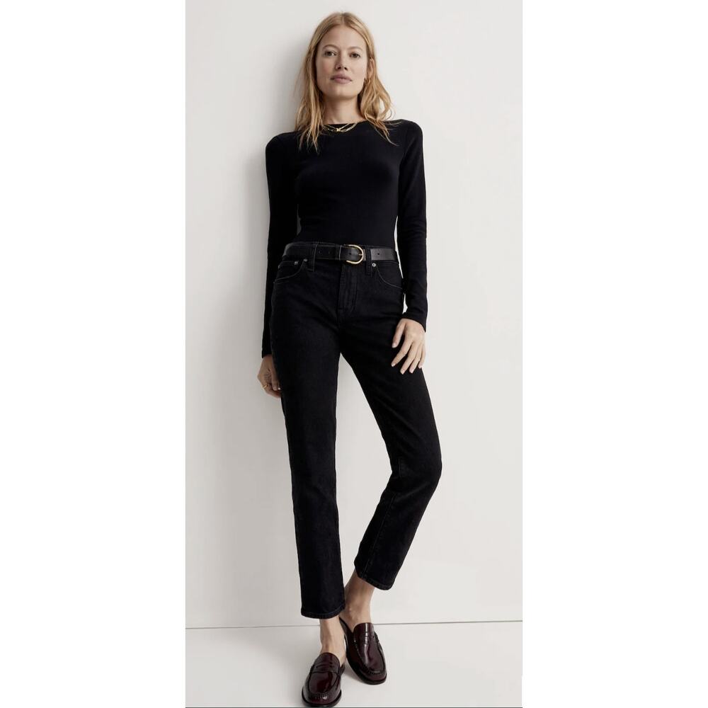 Madewell The‎ Mid-Rise Perfect Vintage Jeans in Clean Black Wash Size 23